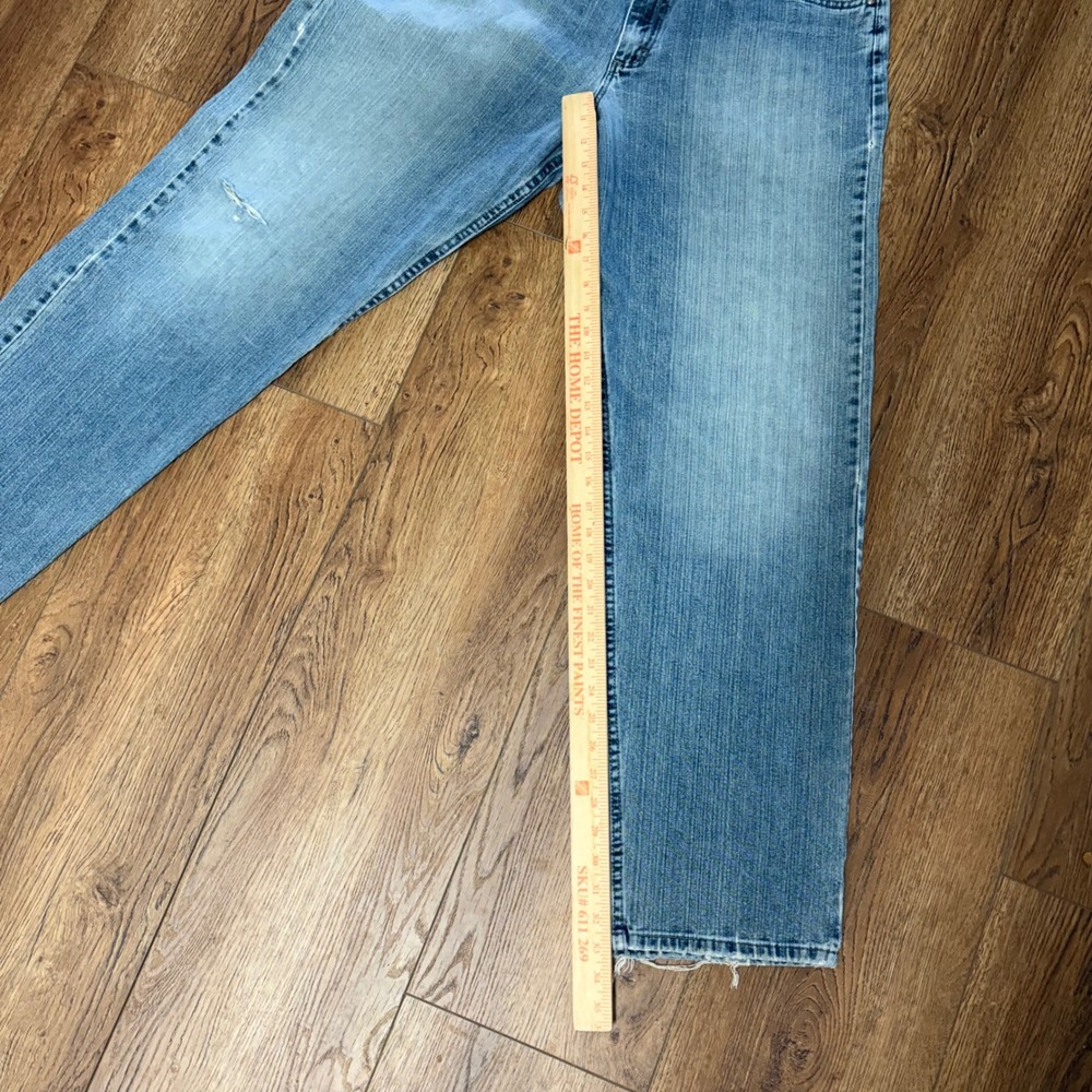VTG Lee Dungarees Loose Straight Leg Fit Blue Jeans 90s Mens 36x33 Baggy Denim - Picture 4 of 10